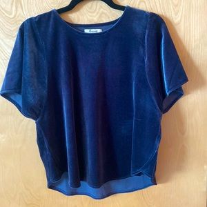 Madewell velvet dark blue top